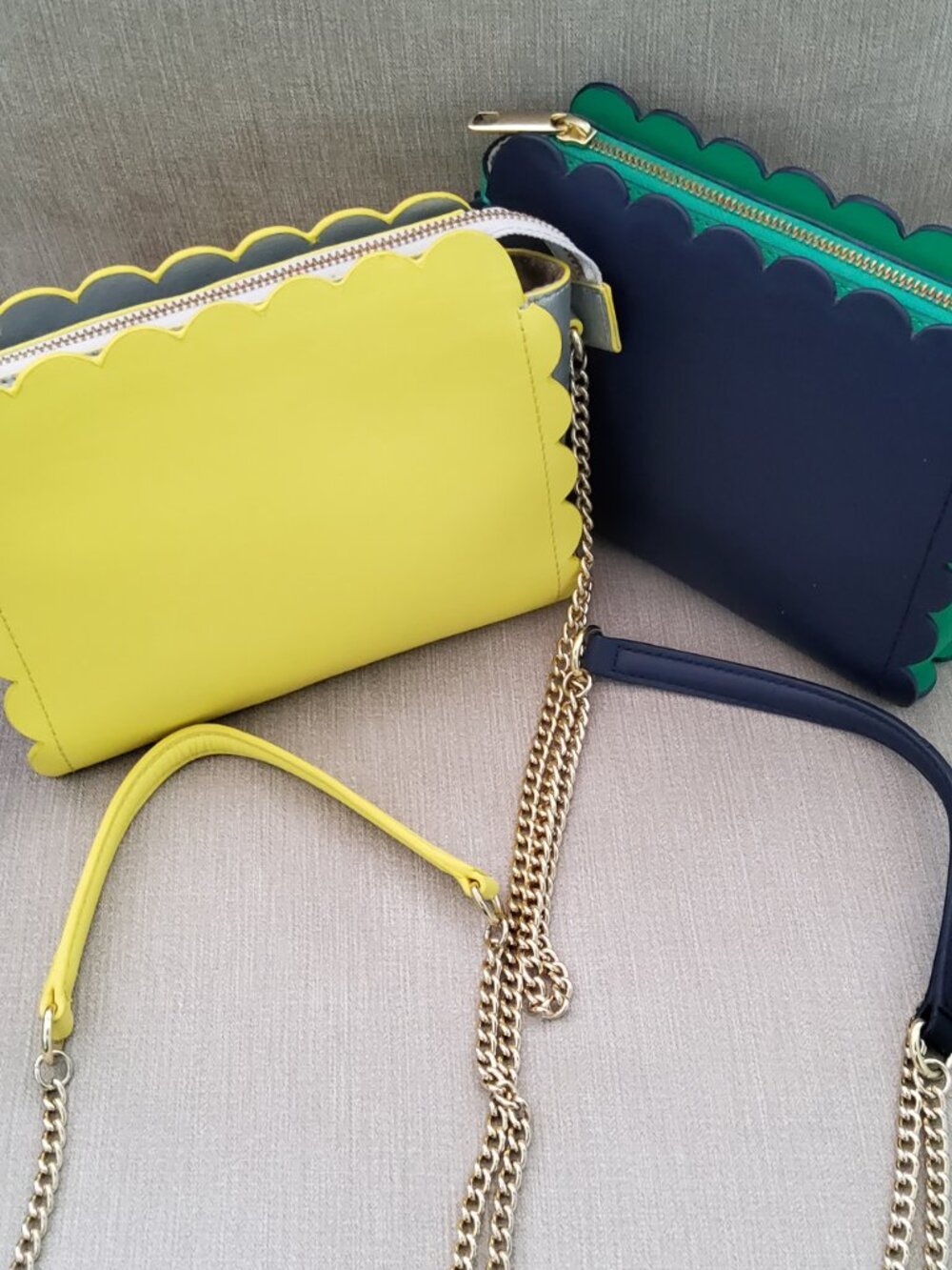 Two Talbots All Leather Plano Scalloped Crossbodies
